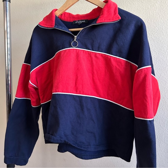 ☀️ MIXED THREADS Color Block Chest Stripe Quarter Zip - Picture 4 of 7